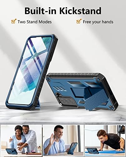 Wtyoo עבור Samsung Galaxy S21 Fe מקרה: טיפת ציון צבאי הוכחת טלפון סלולרי עם קיקסטנד ונרתיק | פגוש טלפונים ניידים